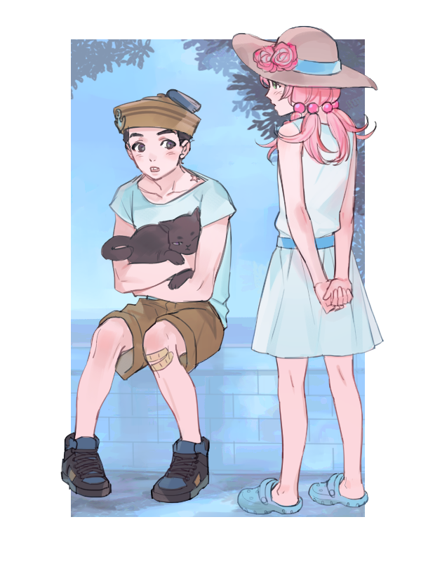 higashikata josuke and hirose yasuho (jojo no kimyou na bouken and 1 more) drawn by reammara