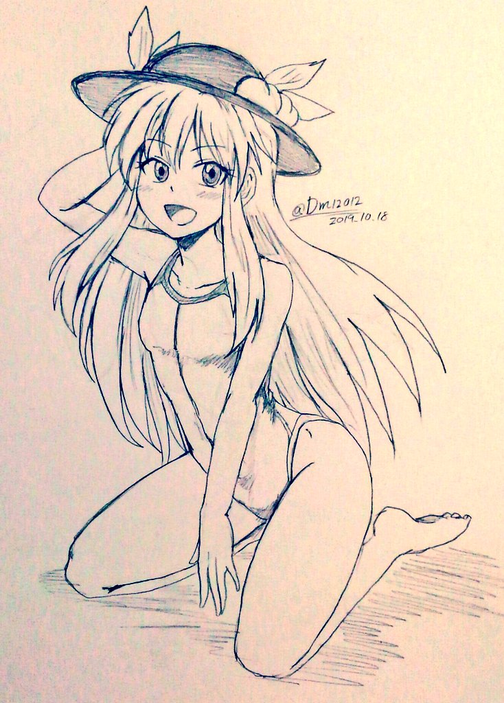 hinanawi tenshi (touhou) drawn by d-m_(dii_emu)