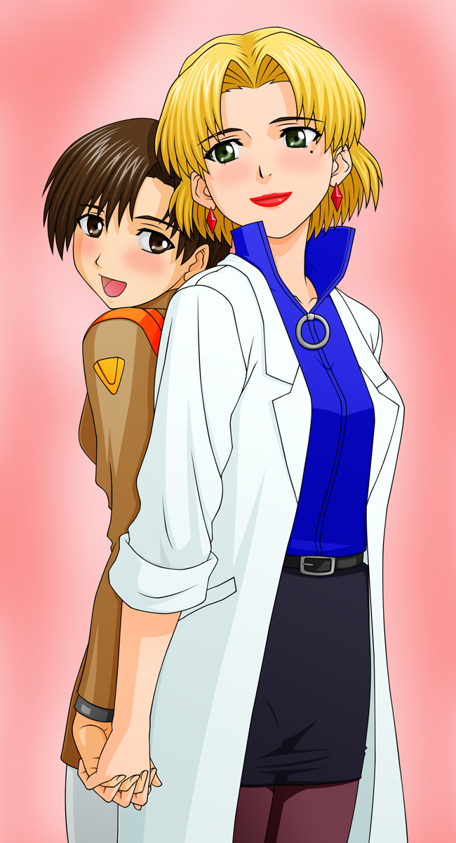 akagi ritsuko and ibuki maya (neon genesis evangelion) drawn by makani_kohitujito