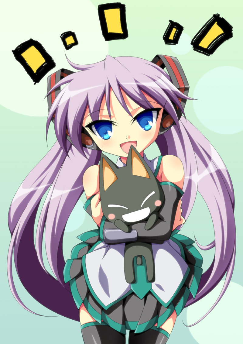 hatsune miku, hiiragi kagami, and kuro (vocaloid and 2 more) drawn by ka2