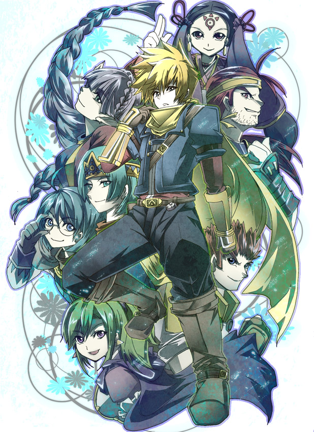 sveta, matthew, eoleo, karis, tyrell, and 3 more (golden sun and 1 more) drawn by mizuura