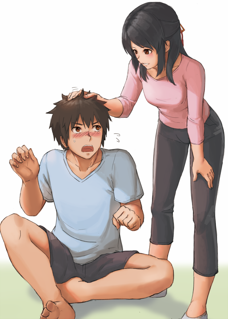 miyamizu mitsuha and tachibana taki (kimi no na wa.) drawn by ranma_(kamenrideroz)