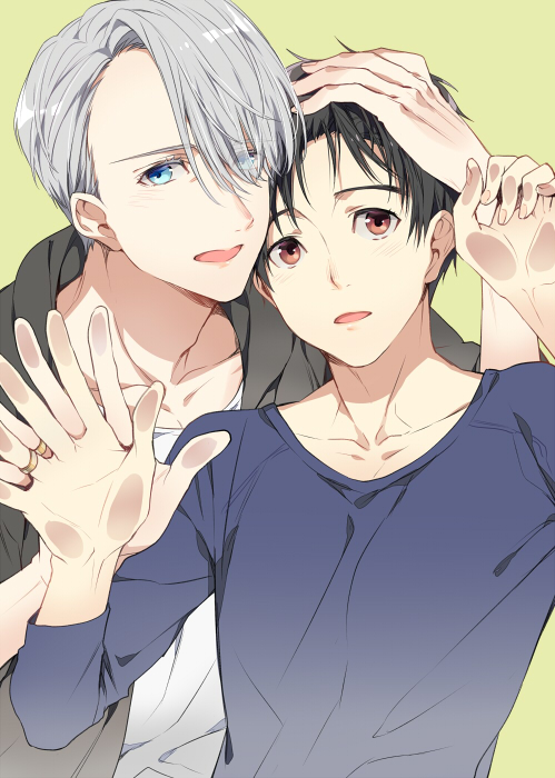 katsuki yuuri and viktor nikiforov (yuri!!! on ice) drawn by kuroemon