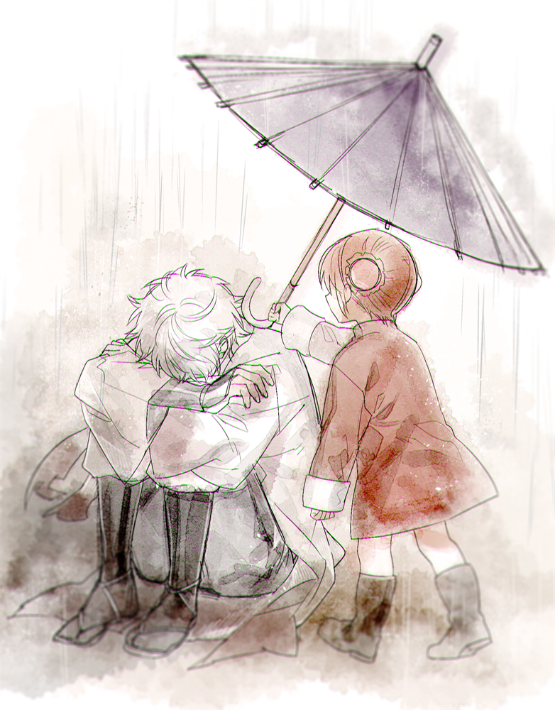 sakata gintoki and kagura (gintama) drawn by sennen_suisei