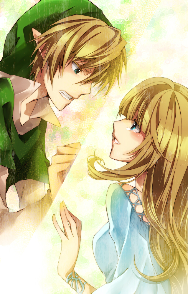 link and princess zelda (the legend of zelda and 1 more) drawn by zhihua