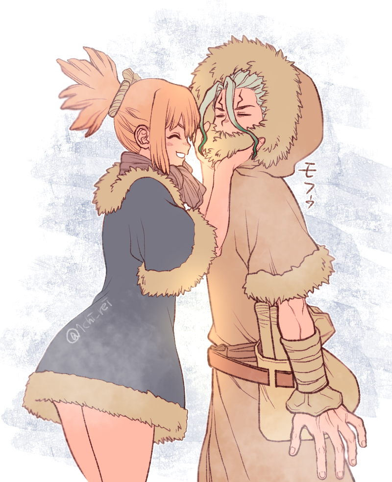 kohaku and ishigami senkuu (dr. stone) drawn by ninomae_gin