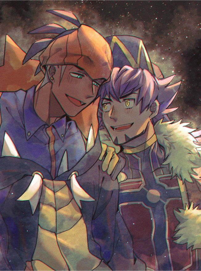 leon and raihan (pokemon and 1 more) drawn by chiyo_(miichiyochin)