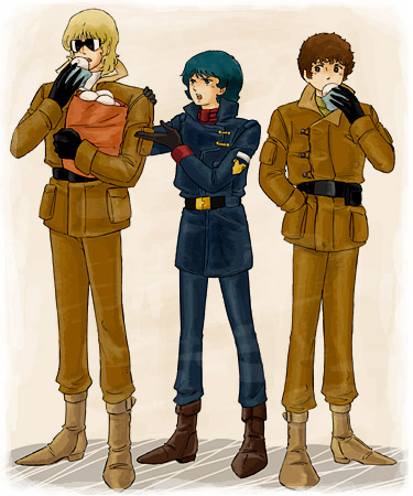 amuro ray, kamille bidan, and quattro bajeena (gundam and 1 more)