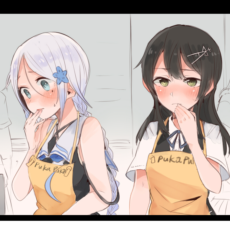 oyashio and umikaze (kantai collection) drawn by itomugi-kun