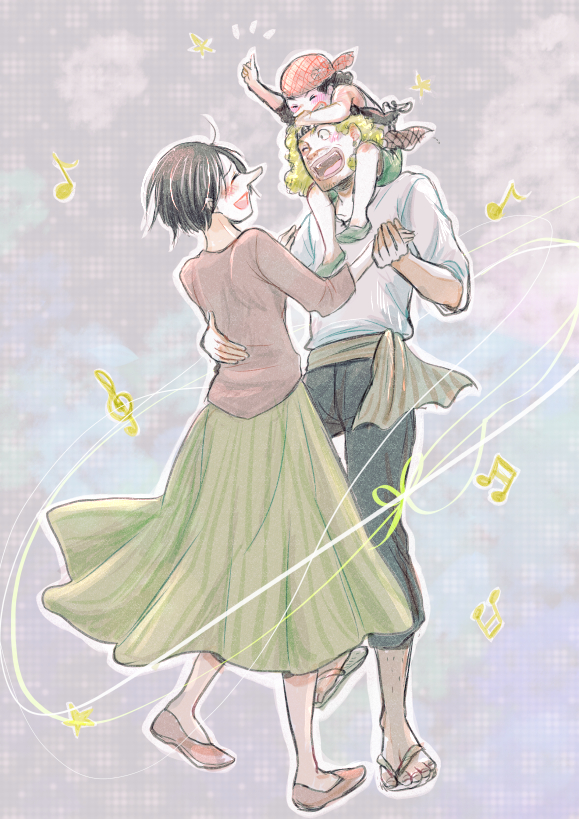 usopp, yasopp, and banchina (one piece) drawn by shiroko41