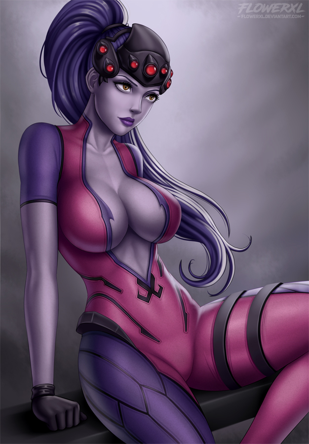 widowmaker (overwatch and 1 more) drawn by flowerxl