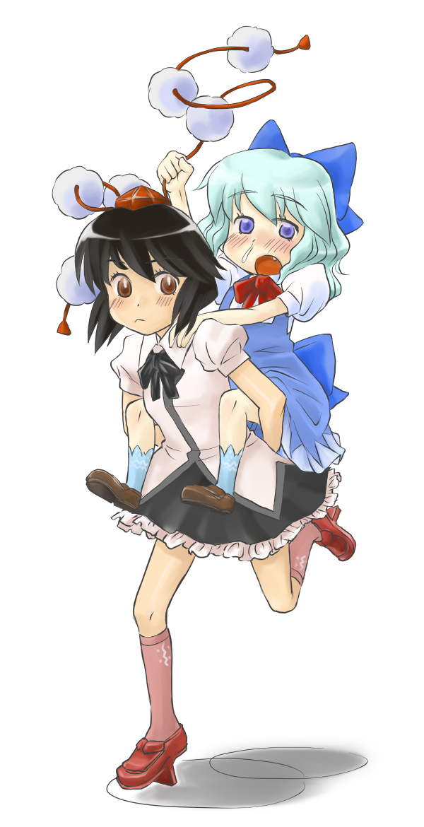 cirno and shameimaru aya (touhou) drawn by takahashi_note
