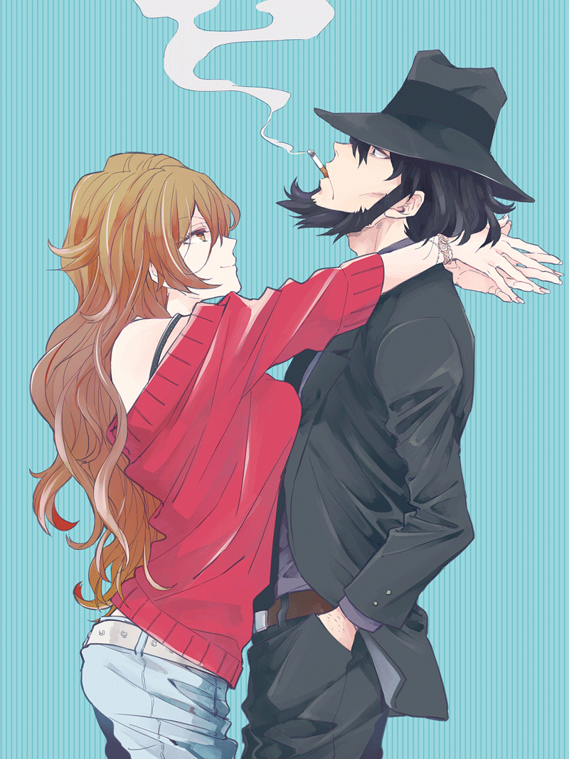 jigen daisuke and mine fujiko (lupin iii) drawn by hoyano_(maimai)