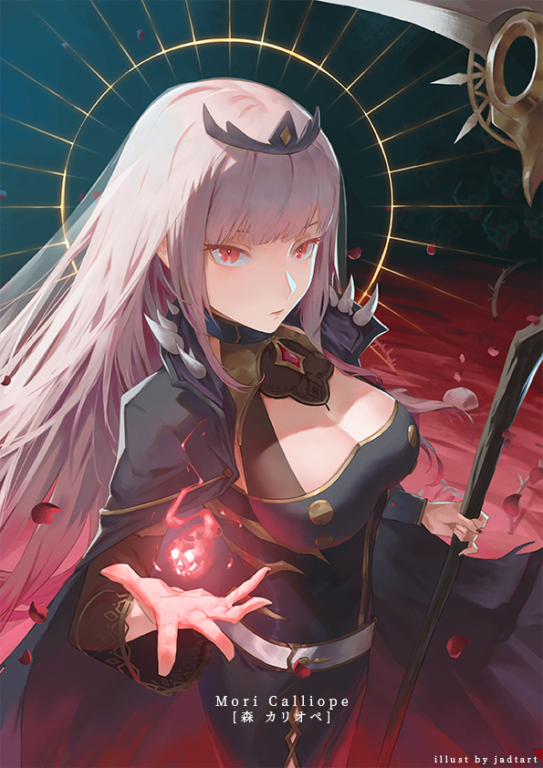 mori calliope (hololive and 1 more) drawn by jadtart