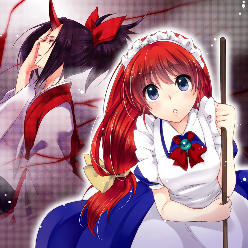konngara and vivit (touhou and 1 more) drawn by yukian