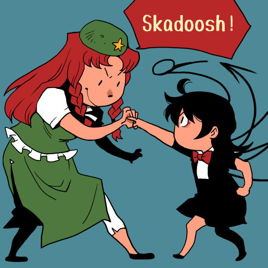 hong meiling and houjuu nue (touhou and 1 more) drawn by onikobe_rin