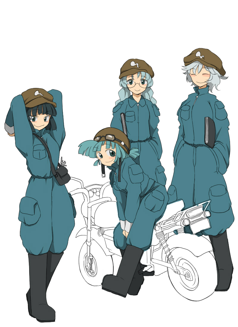 kappa mob, dark haired kappa, and glasses kappa (touhou) drawn by toriga_naku