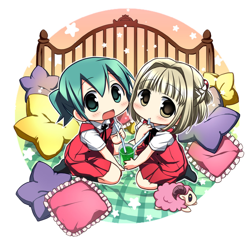 nori and nazuna (hidamari sketch) drawn by nagayama_yuunon