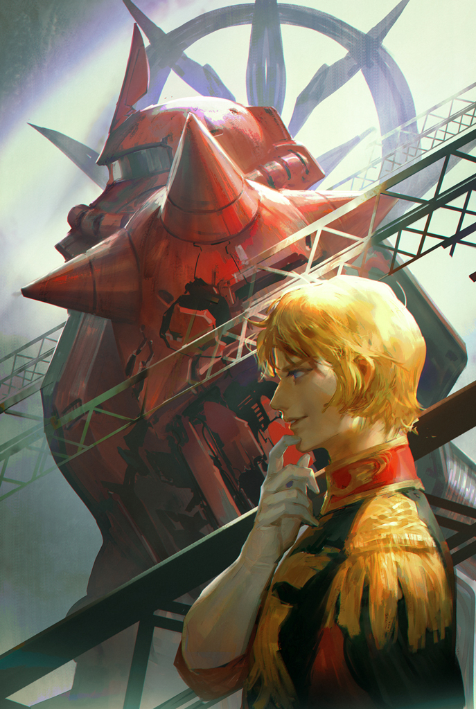 char aznable and zaku ii s char custom (gundam and 1 more) drawn by hangleing