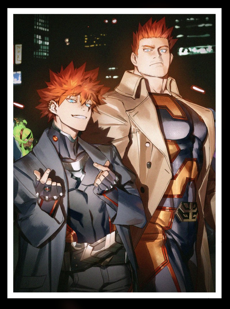 endeavor, todoroki touya, and burnin (boku no hero academia) drawn by koooogasya