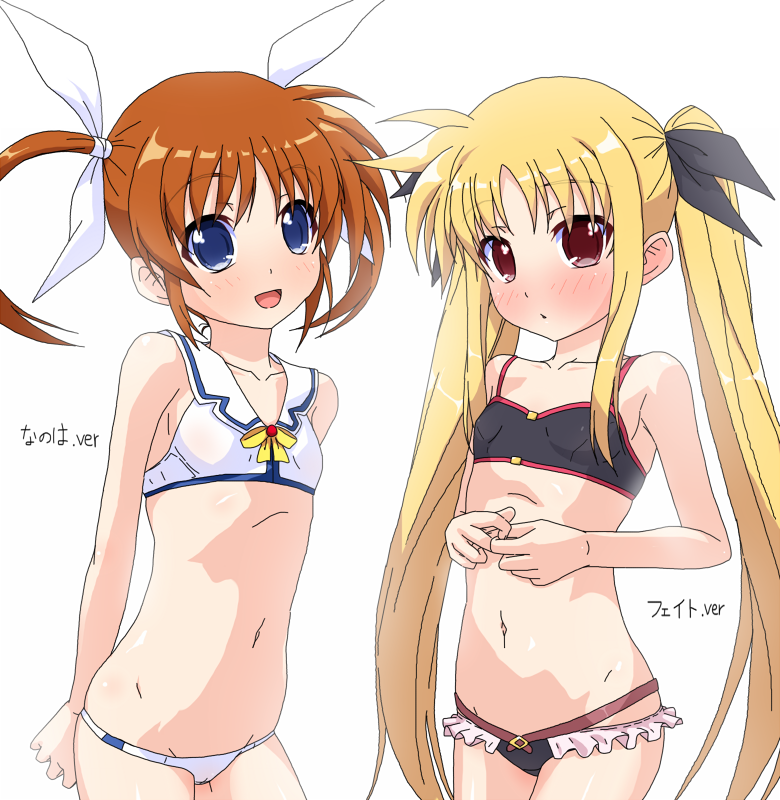fate testarossa and takamachi nanoha (lyrical nanoha and 1 more) drawn by k10k