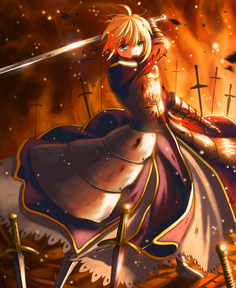 artoria pendragon and saber (fate and 1 more) drawn by doora_(dora0913)