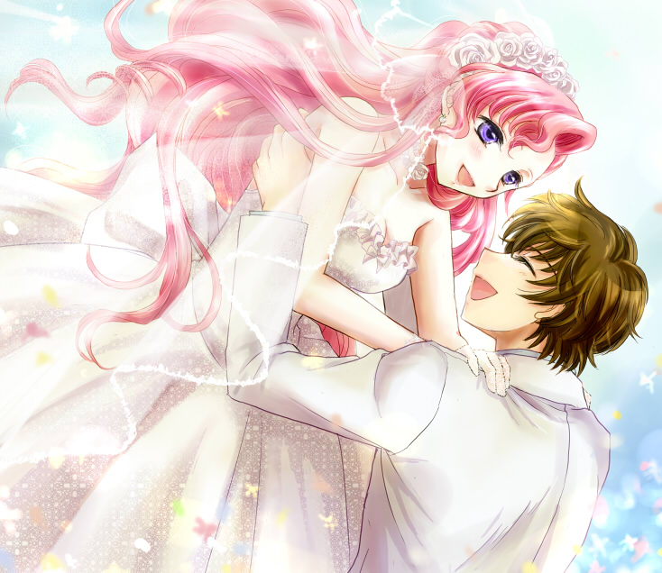 kururugi suzaku and euphemia li britannia (code geass) drawn by pesu