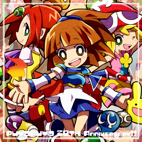 arle nadja, puyo, carbuncle, amitie, and andou ringo (puyopuyo and 1 more) drawn by 73_(naa)