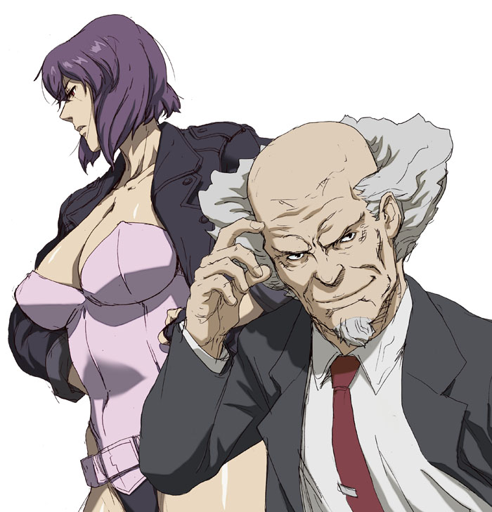 kusanagi motoko and aramaki daisuke (ghost in the shell) drawn by oono_tsutomu