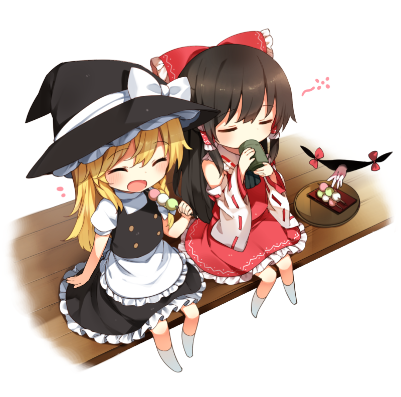 hakurei reimu, kirisame marisa, and yakumo yukari (touhou) drawn by shnva