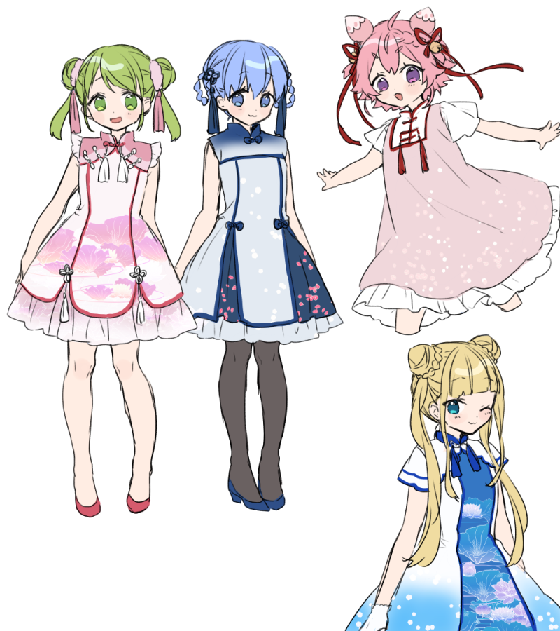 morinaka kazaki, mononobe alice, yuuki chihiro, and ushimi ichigo (nijisanji) drawn by yamabukiiro