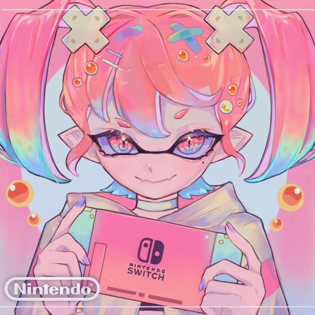 inkling player character and inkling girl (splatoon) drawn by d_msy8