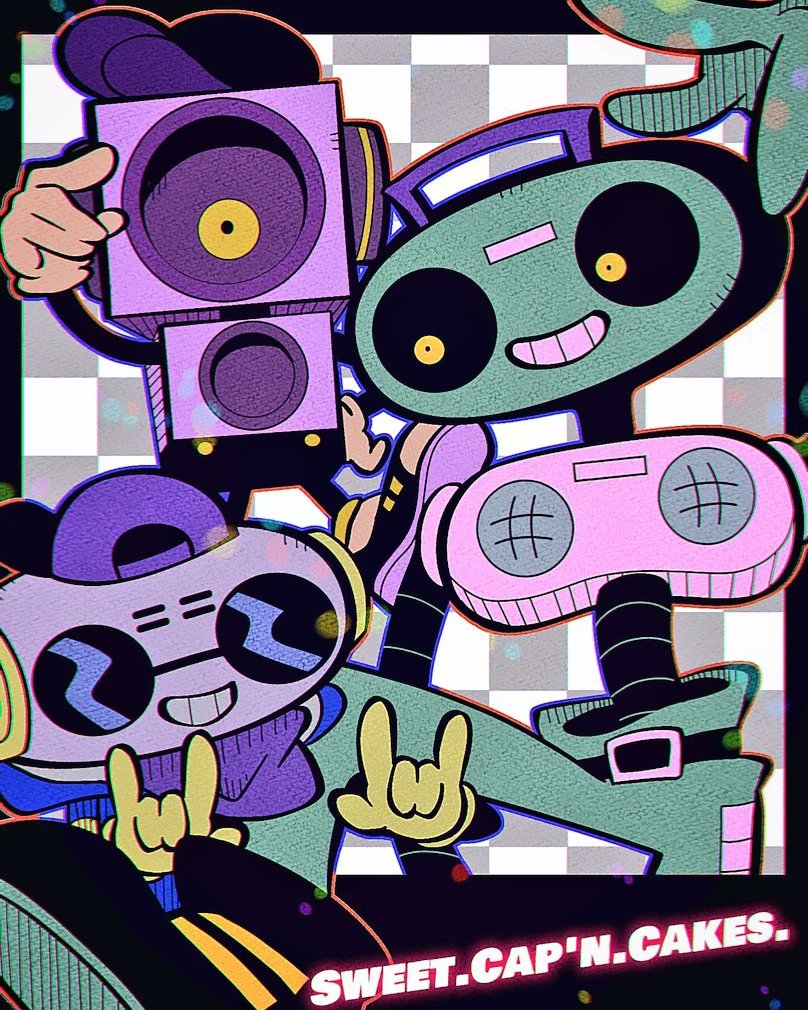 k k, sweet, and cap'n (deltarune) drawn by kansou_(kanso_1)