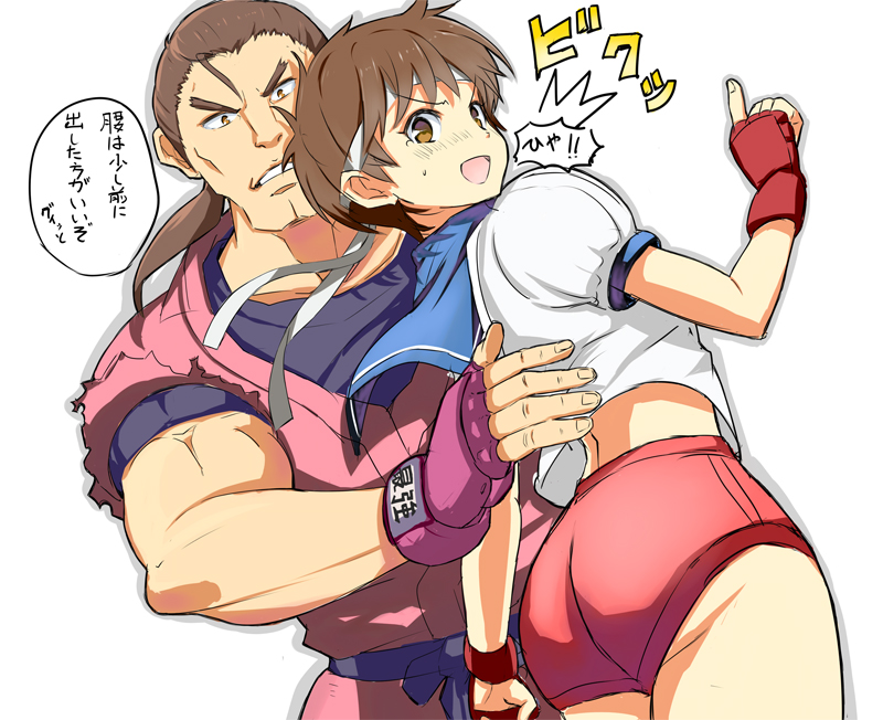 kasugano sakura and hibiki dan (street fighter) drawn by sandarumi