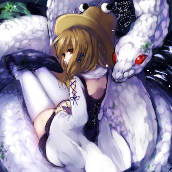 moriya suwako and mishaguji (touhou) drawn by daimaou_ruaeru