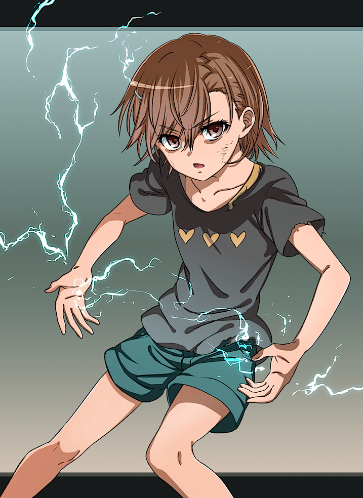 misaka mikoto (toaru majutsu no index and 2 more) drawn by isshi_pyuma