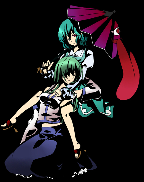 kochiya sanae and tatara kogasa (touhou) drawn by tenni_noboru