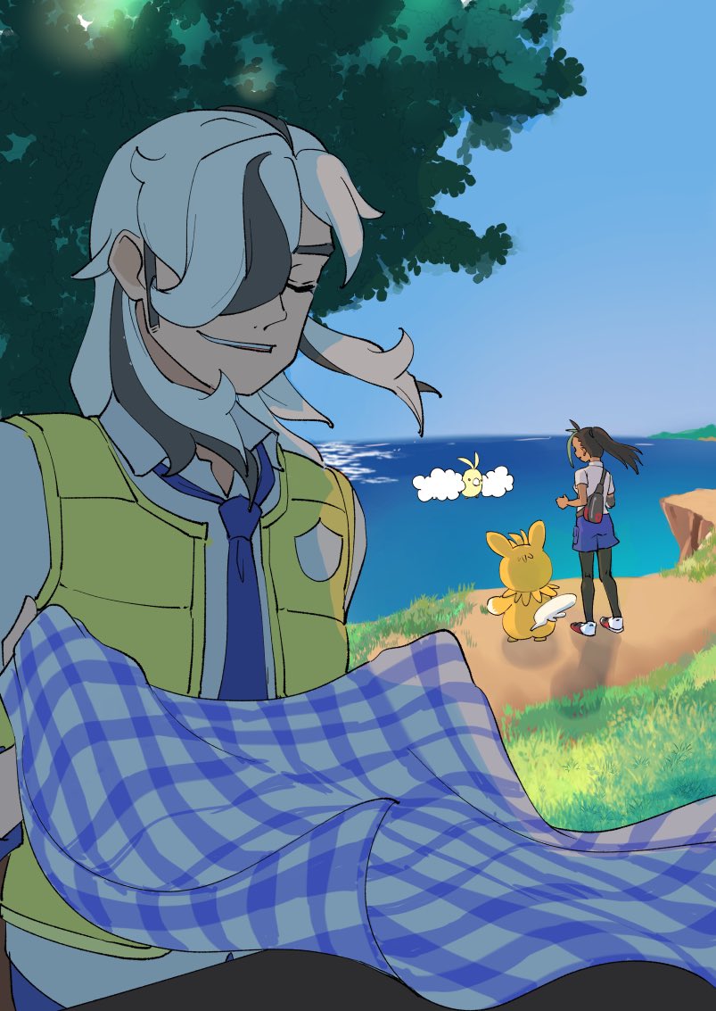 nemona, arven, swablu, and pawmot (pokemon and 1 more) drawn by sego_(segoshichan)