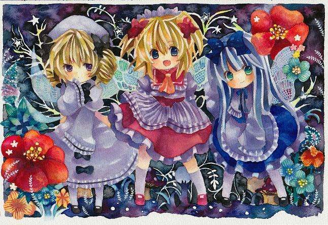star sapphire, luna child, and sunny milk (touhou) drawn by niko_(2ars)