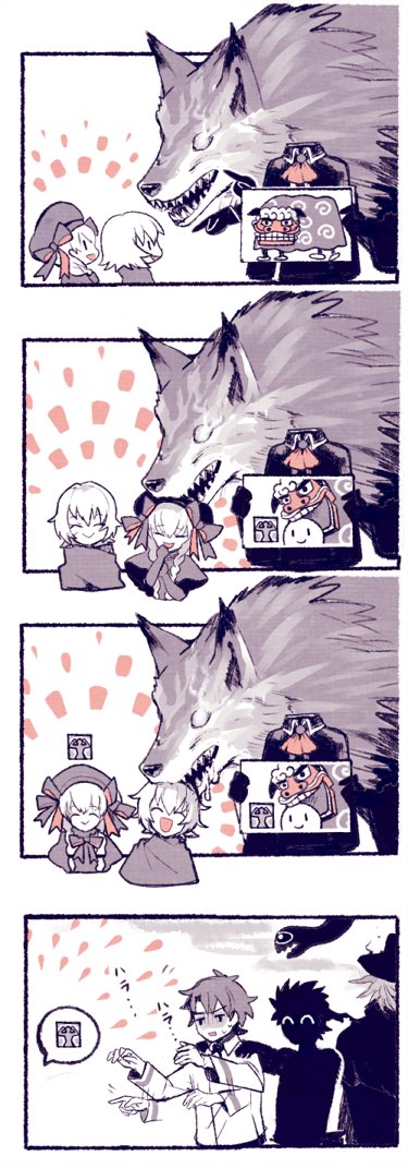 fujimaru ritsuka, medusa, jack the ripper, nursery rhyme, edmond dantes, and 4 more (fate and 1 more) drawn by hiko_(lg612)
