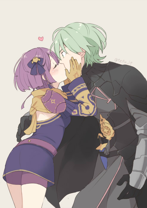 bernadetta von varley and male byleth (fire emblem and 1 more) drawn by tefutene