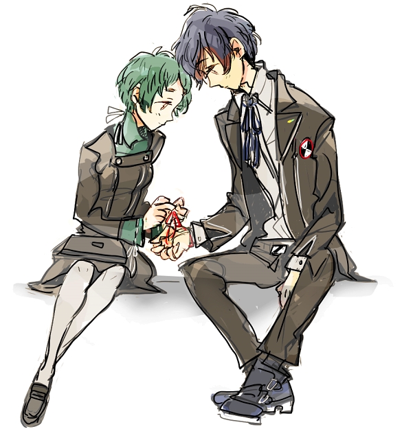 yuuki makoto and yamagishi fuuka (persona and 1 more) drawn by sutei_(giru)