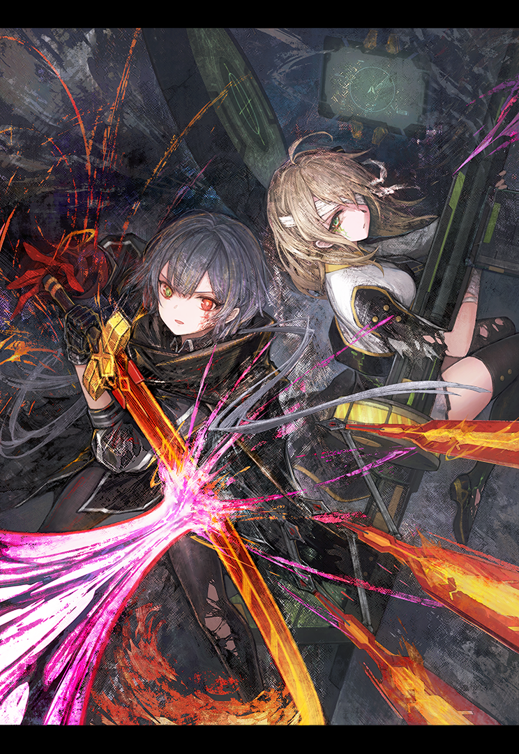 sky striker ace - raye and sky striker ace - roze (yu-gi-oh!) drawn by labombardier!
