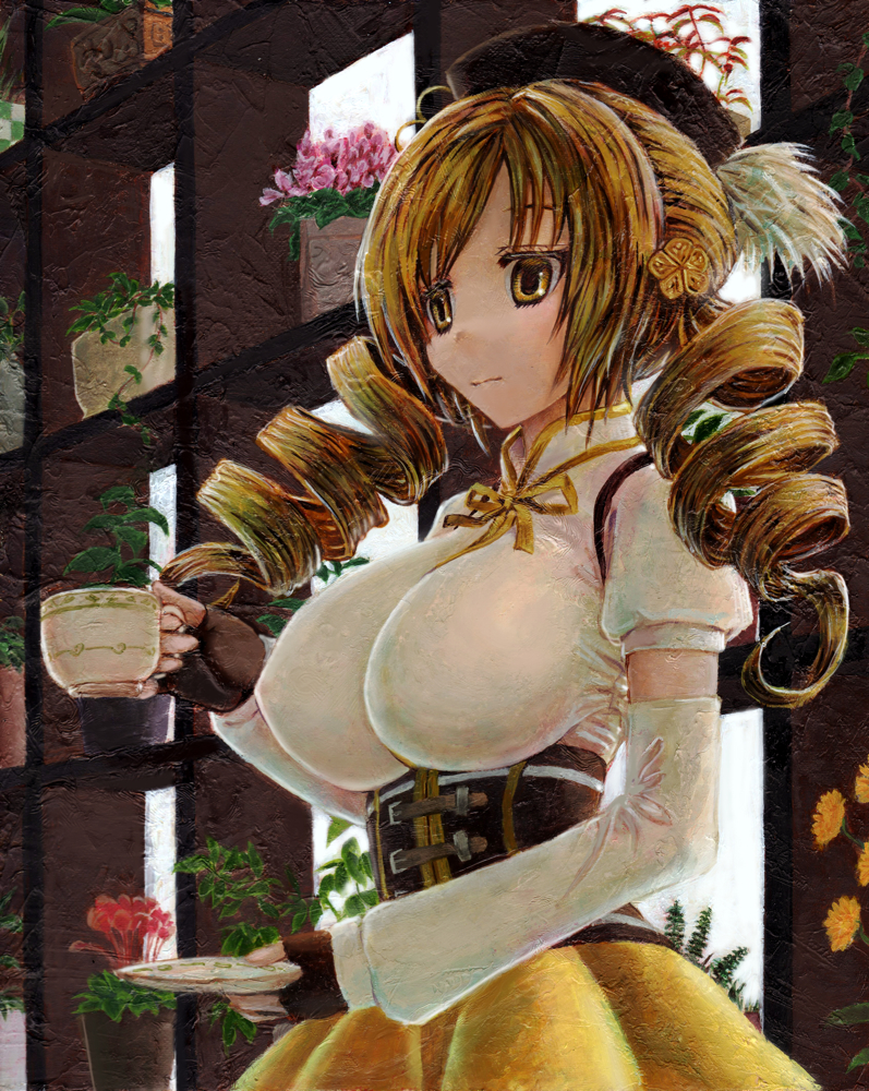 tomoe mami (mahou shoujo madoka magica) drawn by kabaji