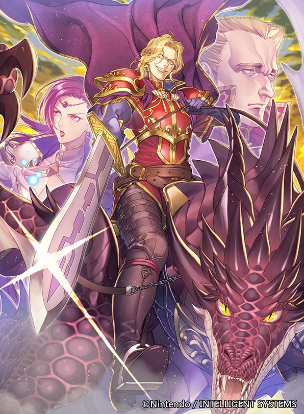 brunnya, narcian, and murdock (fire emblem and 2 more) drawn by yoneko_okome