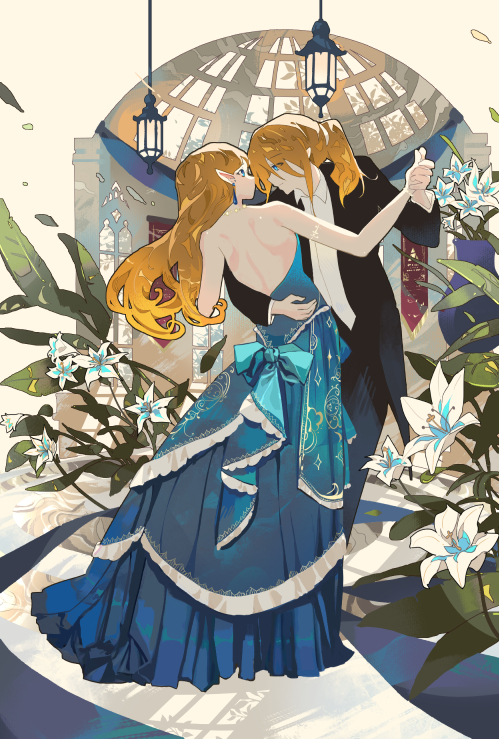 link and princess zelda (the legend of zelda and 1 more) drawn by dx7537