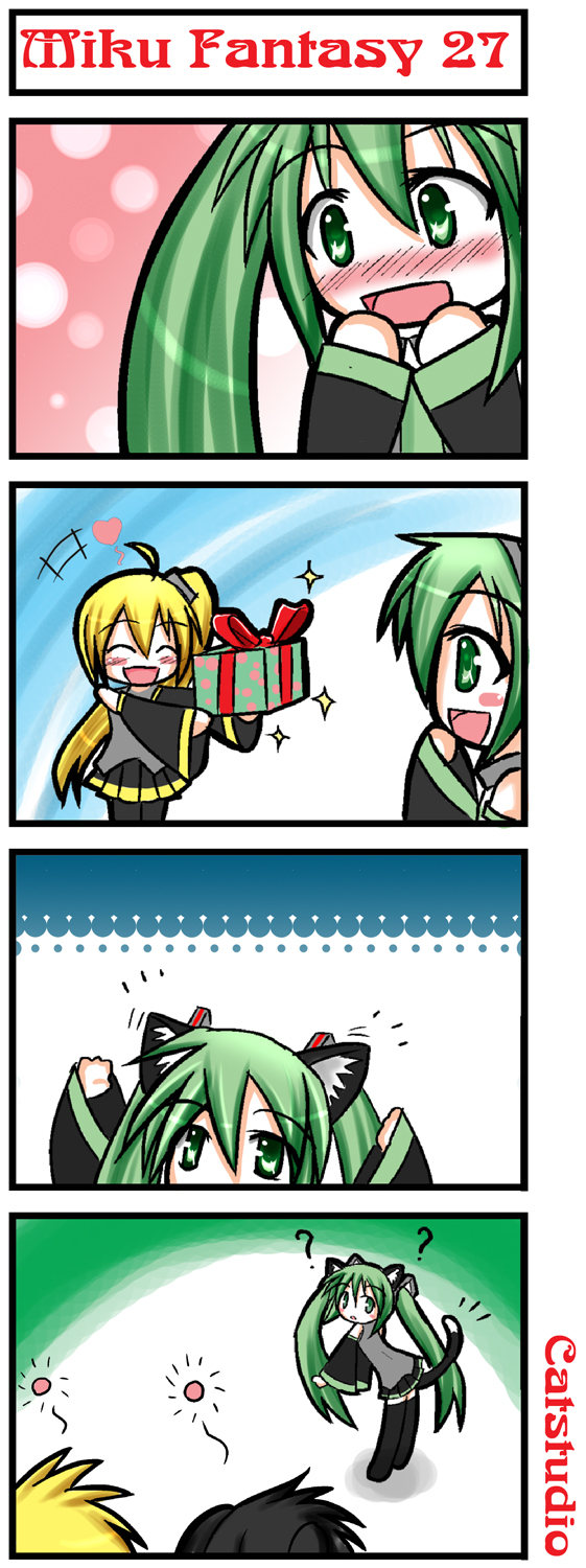 hatsune miku, black rock shooter, and akita neru (vocaloid and 1 more) drawn by catstudioinc_(punepuni)