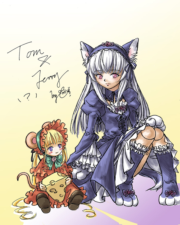 suigintou and shinku (rozen maiden) drawn by orange541