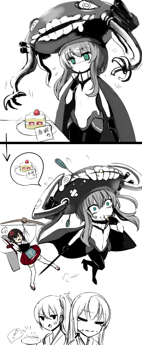 kaga, akagi, and wo-class aircraft carrier (kantai collection) drawn by takemori_shintarou