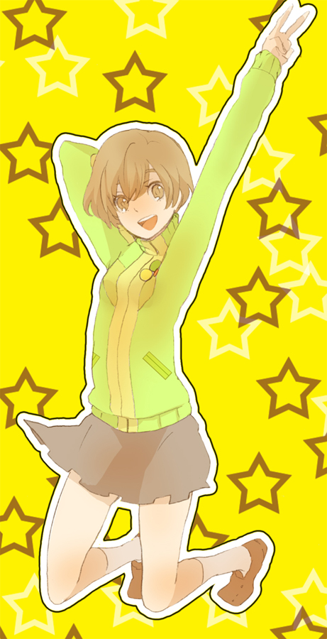 satonaka chie (persona and 1 more) drawn by hagiko